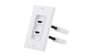 HDMI Wall Plate - Dual Port (w Coupler Cable)
