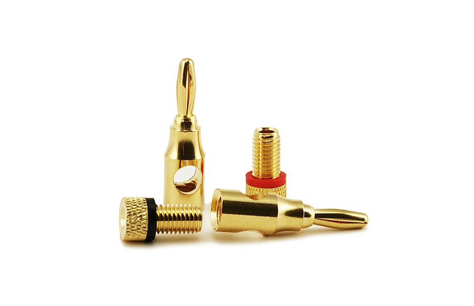 High-Quality Copper Speaker Banana Plugs - Open Screw Type