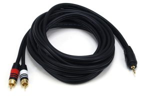 3M (10ft) Premium 3.5mm Stereo Male to 2RCA Male -0