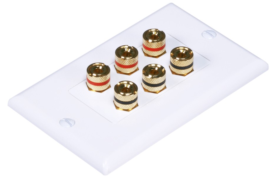 Banana Binding Post Wall Plate for 3 Speaker Rapallo