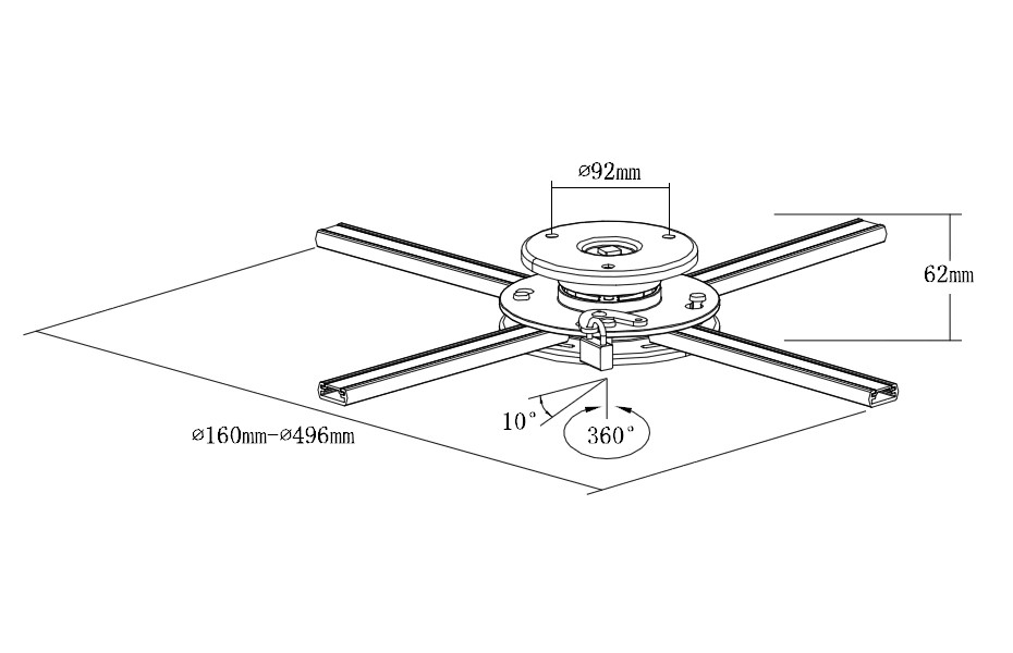 Low Profile Universal Projector Ceiling Mount