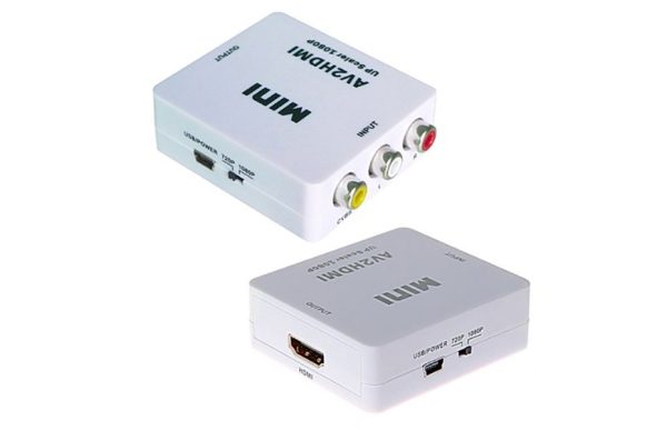 AV to HDMI Video Audio Signal Mini Converter Adapter For TV VCR DVD 1080P