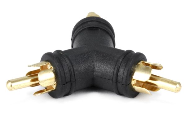 RCA Plug (Male) to 2 RCA Plug (Male) Splitter Adaptor - Gold Plated (Flower Type)