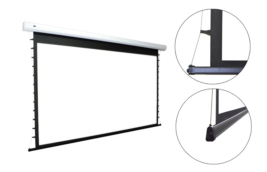 133inch 16:9 Acoustic Tab-tension Motorized Screen with RS232