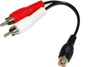 150mm Dual RCA Male to RCA Female Cable - RCA Splitter