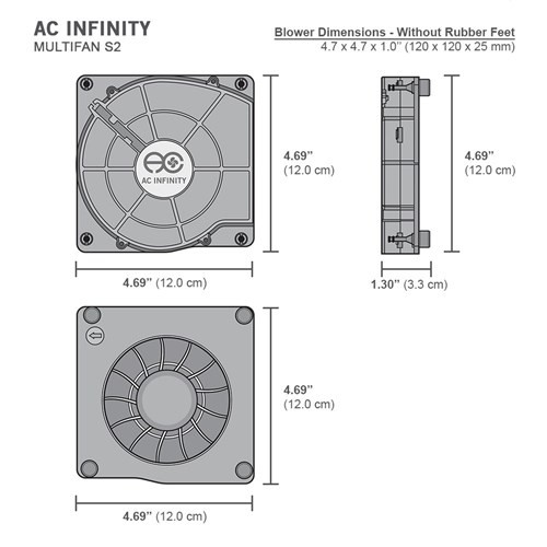 AC Infinity Multifan S2 Quiet USB Blower Fan